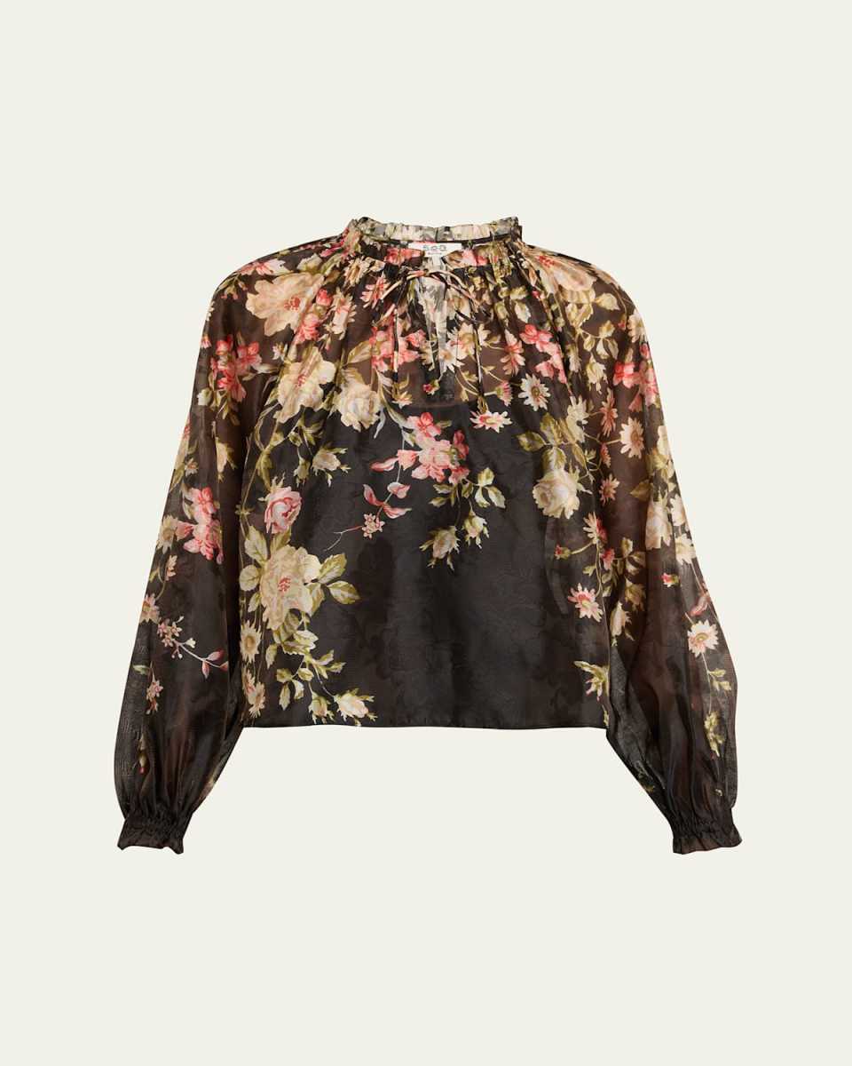 Jolie Floral Long-Sleeve Blous